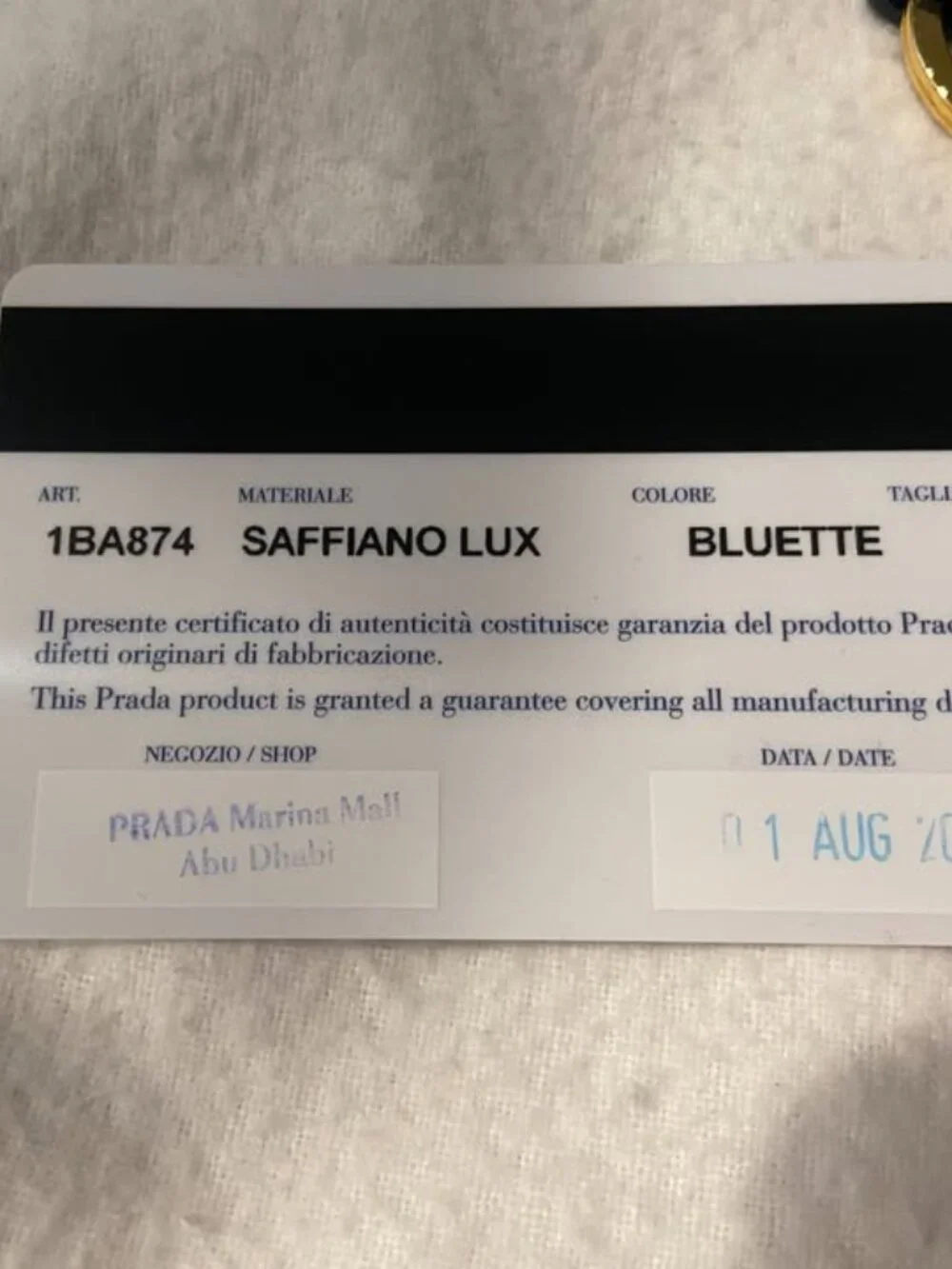 PRADA Saffiano Lux - color bluette (true navy blue) - Picture 4 of 7